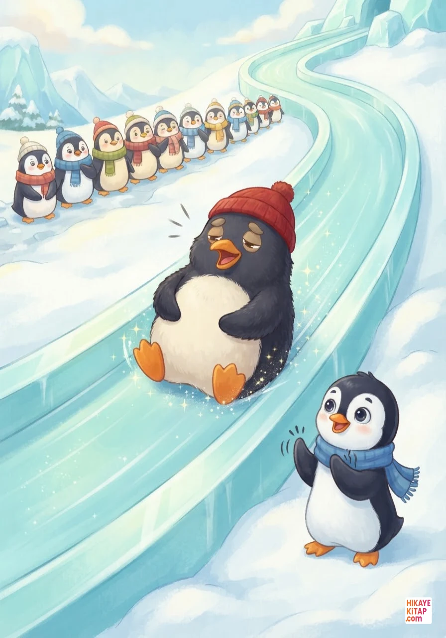 Minik Penguen Pofuduk ve Buzdan Kaydırak Sayfa 10 görseli
