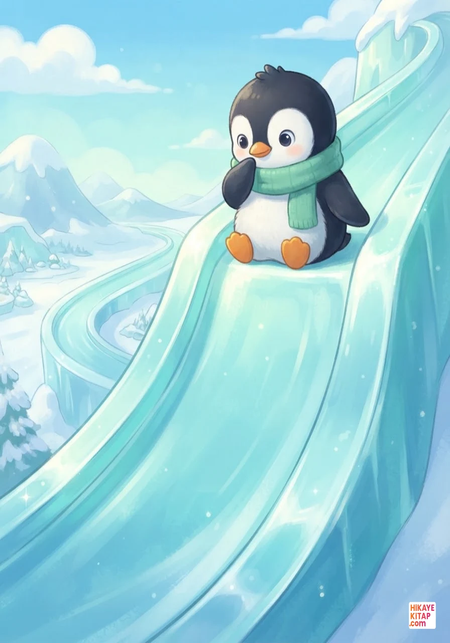Minik Penguen Pofuduk ve Buzdan Kaydırak Sayfa 2 görseli
