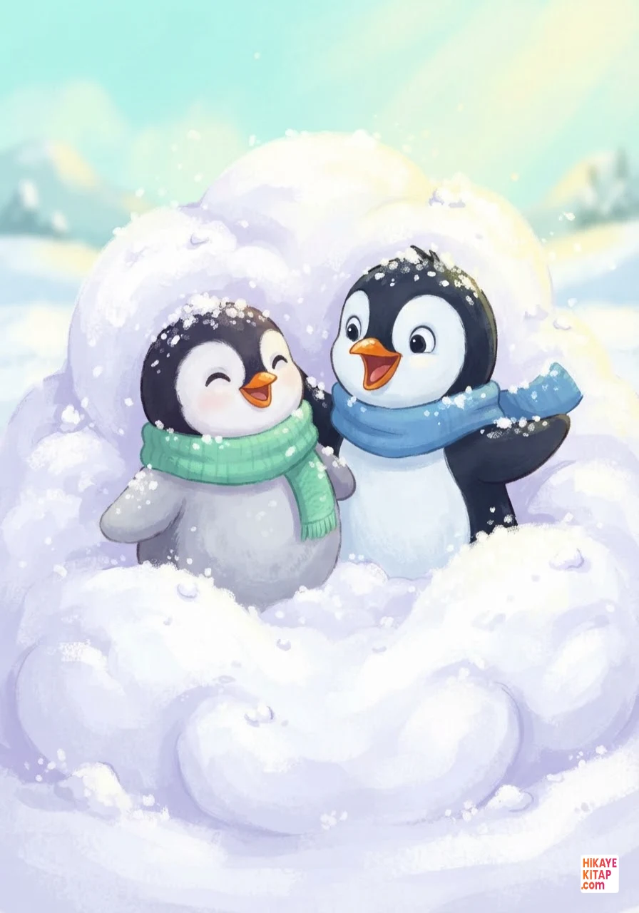 Minik Penguen Pofuduk ve Buzdan Kaydırak Sayfa 7 görseli