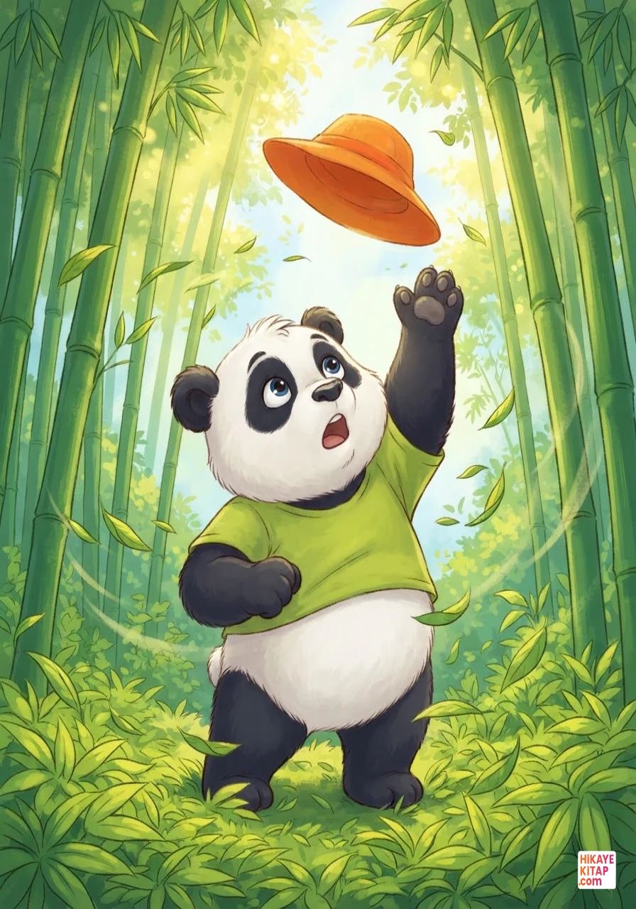 Minik Panda Pati ve Uçan Şapka Sayfa 2 görseli
