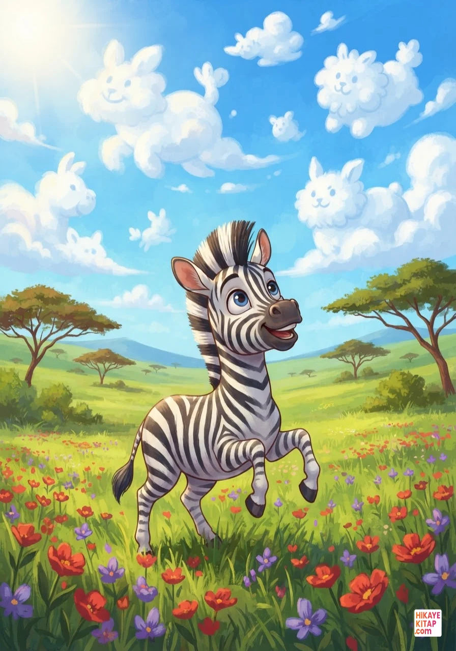 Minik Zebra Zeki ve Çizgili Bulutlar 1 görseli