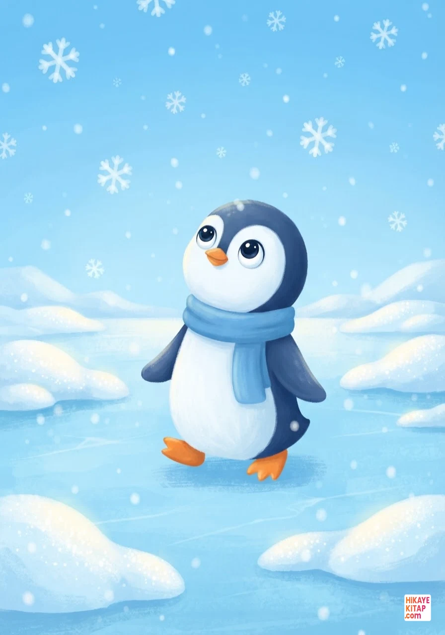 Minik Penguen Mavi ve Kar Taneleri Sayfa 2 görseli