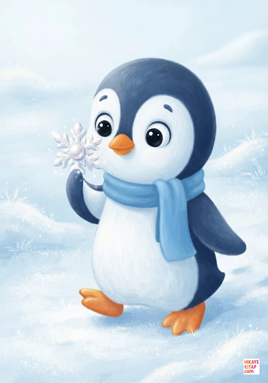Minik Penguen Mavi ve Kar Taneleri Sayfa 3 görseli