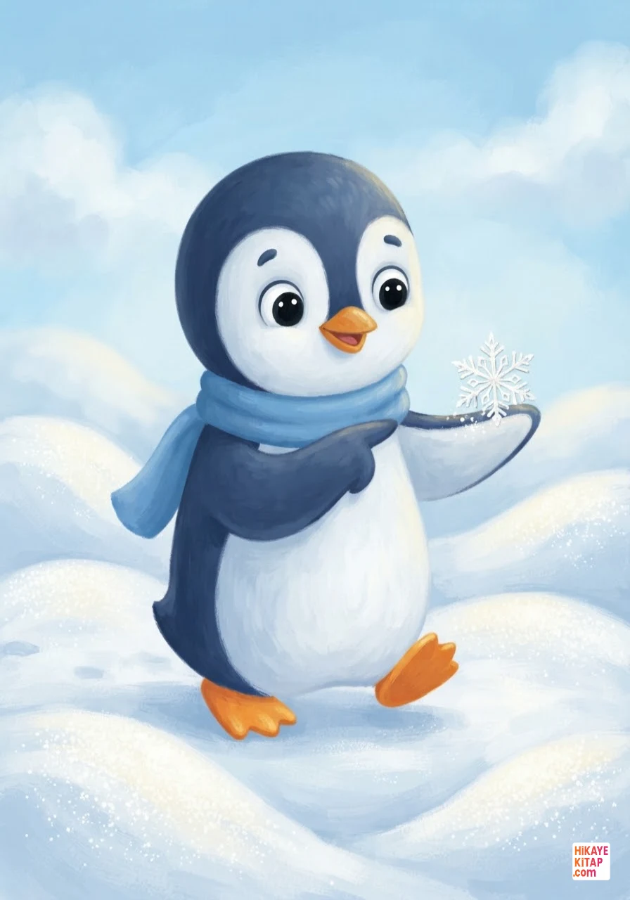 Minik Penguen Mavi ve Kar Taneleri Sayfa 4 görseli
