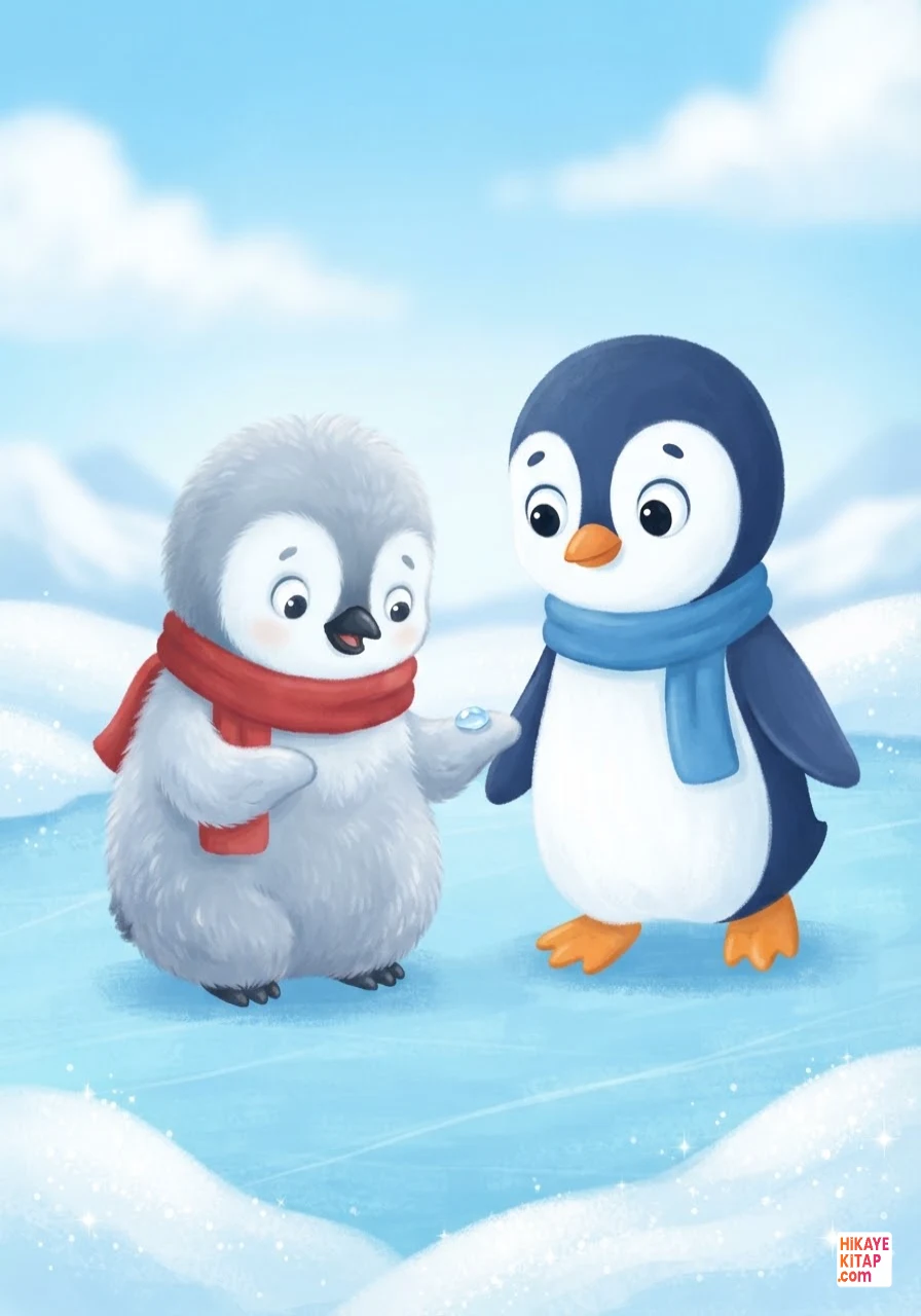 Minik Penguen Mavi ve Kar Taneleri Sayfa 7 görseli