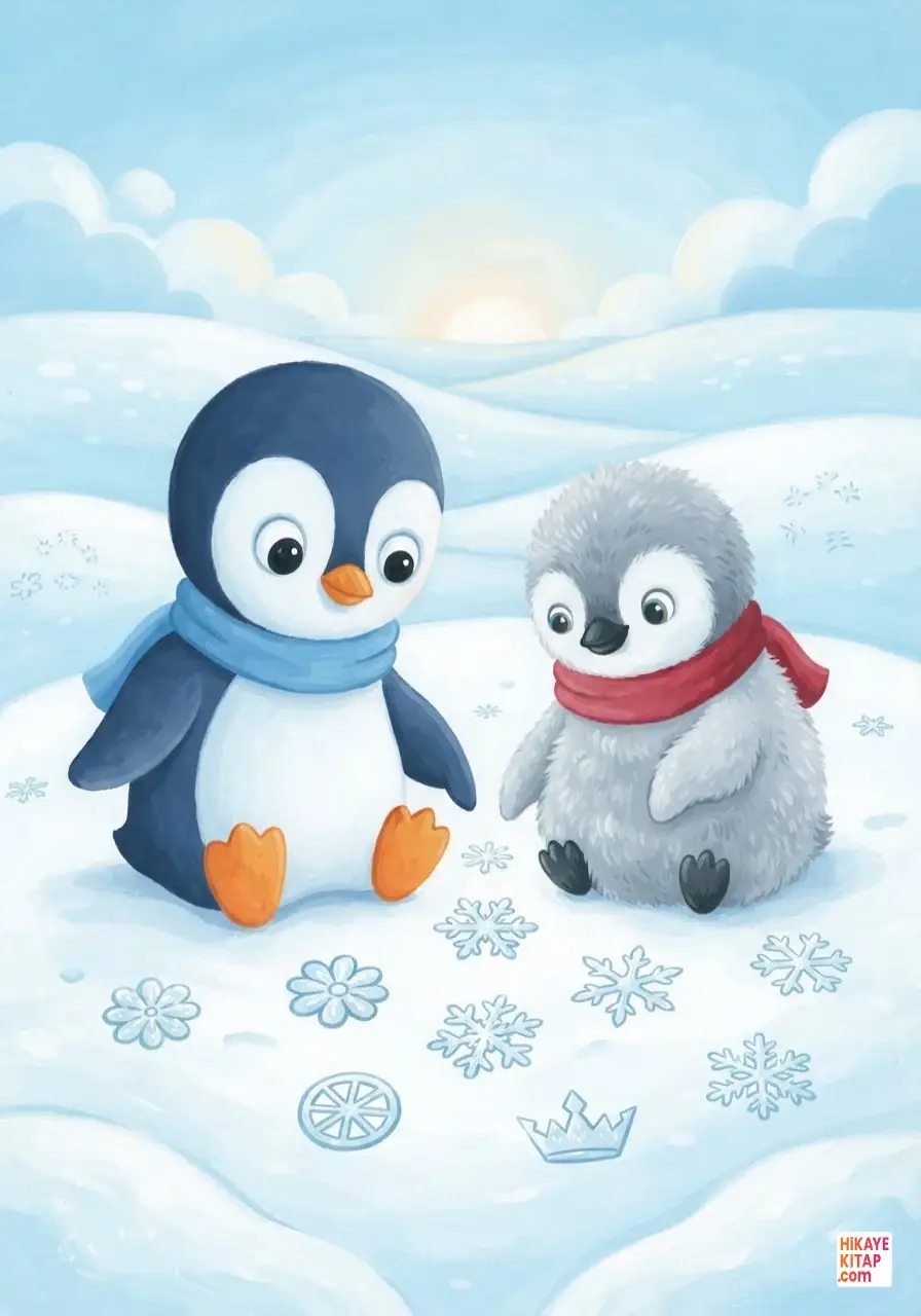 Minik Penguen Mavi ve Kar Taneleri Sayfa 8 görseli