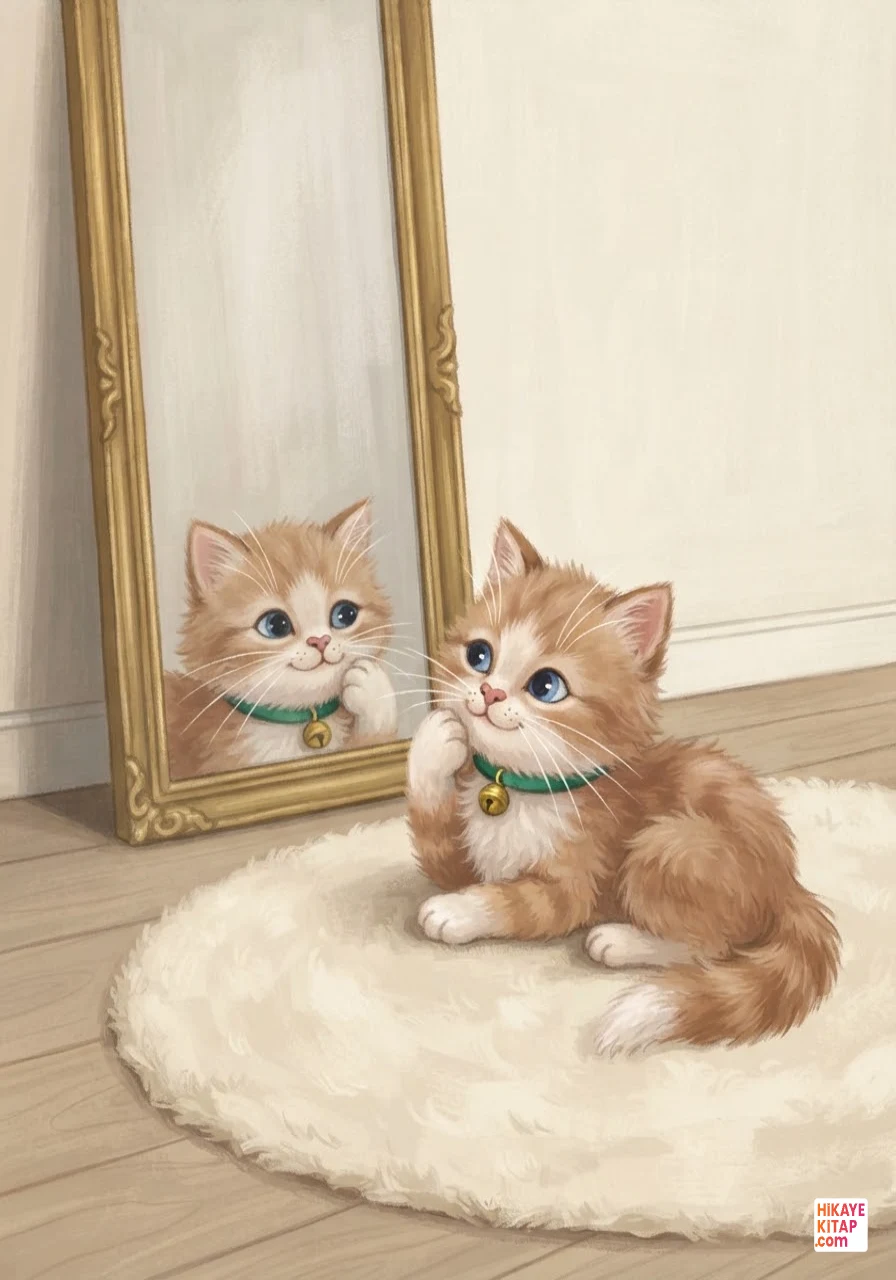 Minik Kedi Misket ve Aynadaki Arkadaş Sayfa 12 görseli