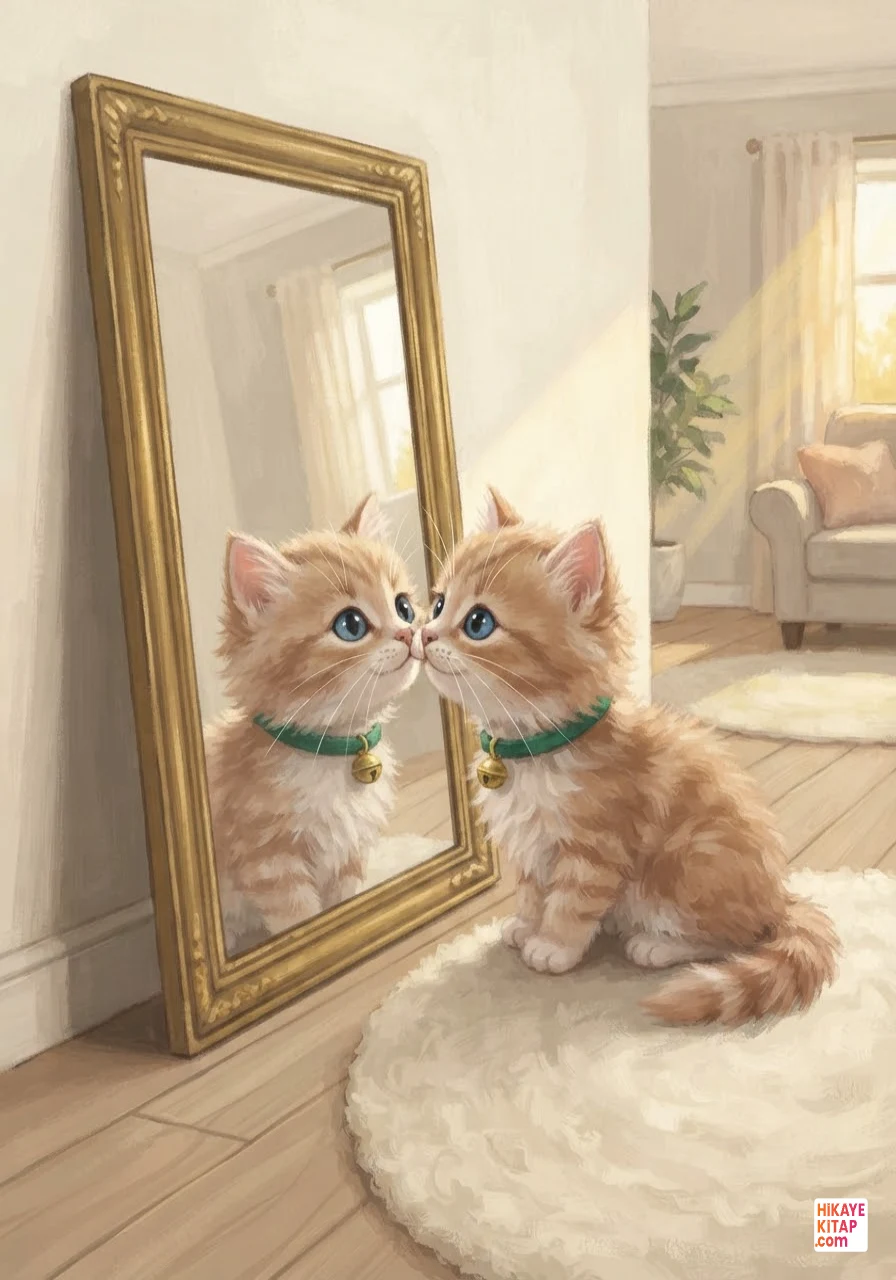 Minik Kedi Misket ve Aynadaki Arkadaş Sayfa 4 görseli