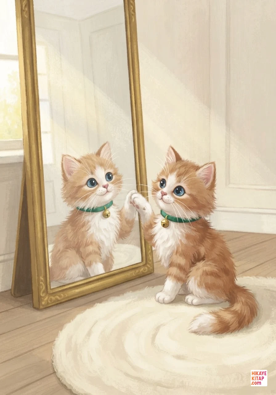 Minik Kedi Misket ve Aynadaki Arkadaş Sayfa 6 görseli