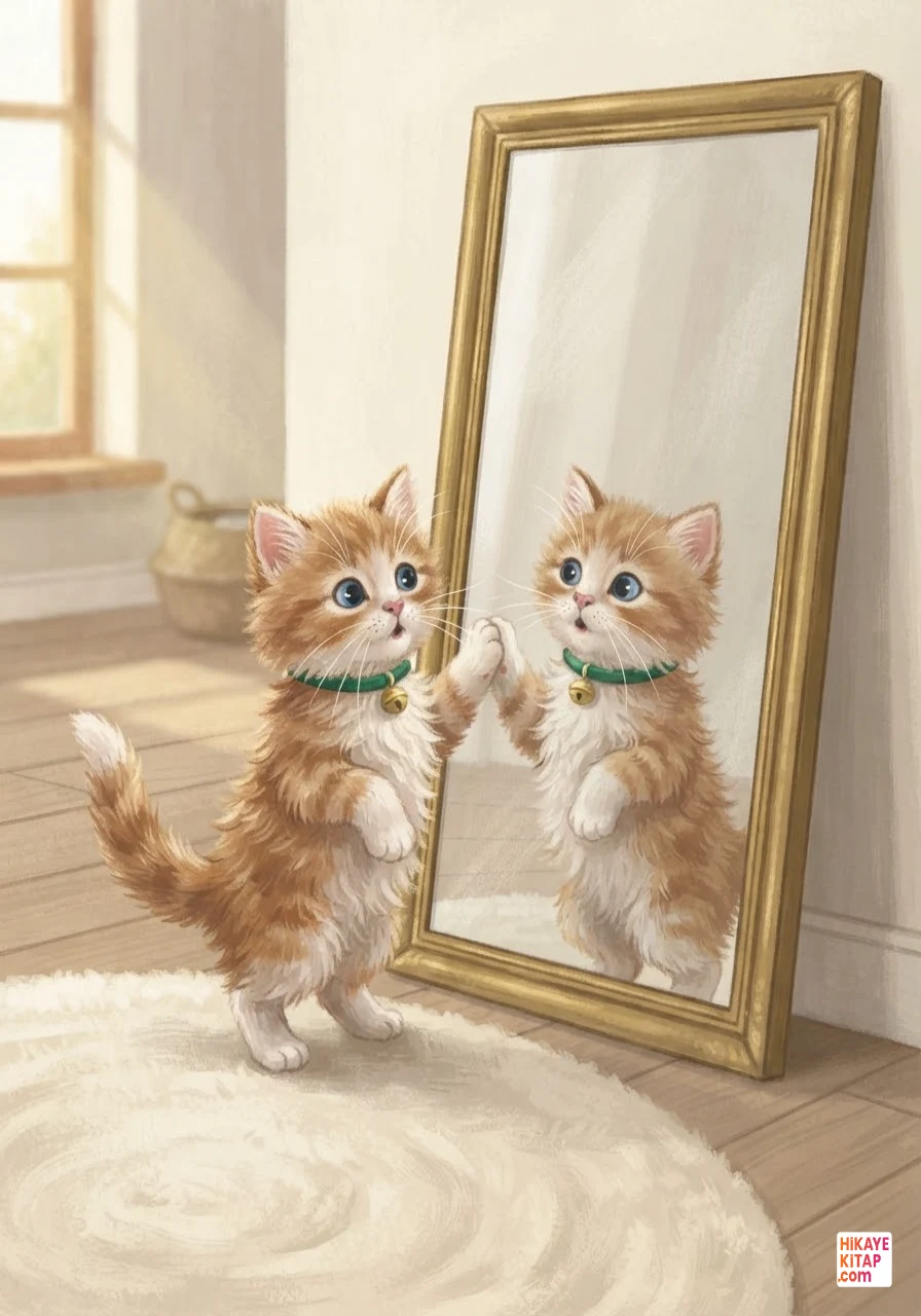 Minik Kedi Misket ve Aynadaki Arkadaş Sayfa 7 görseli