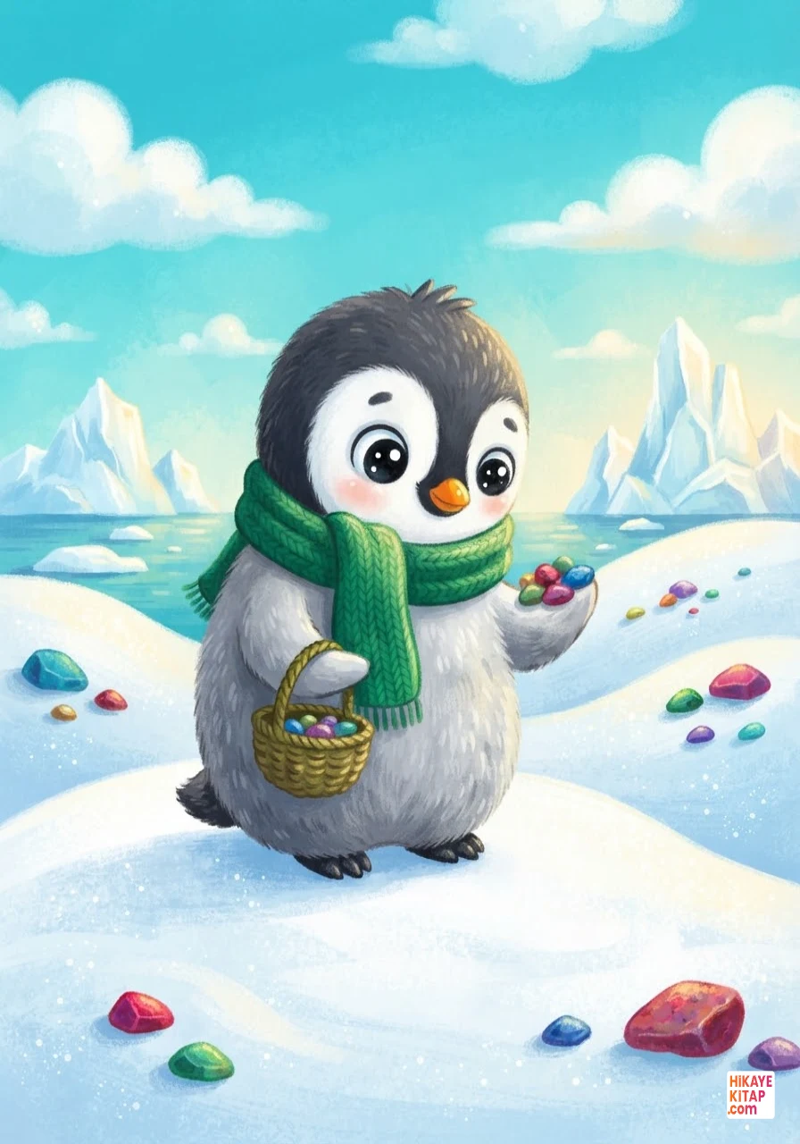 Minik Penguen Pofuduk ve Buzdan Resim 1 görseli