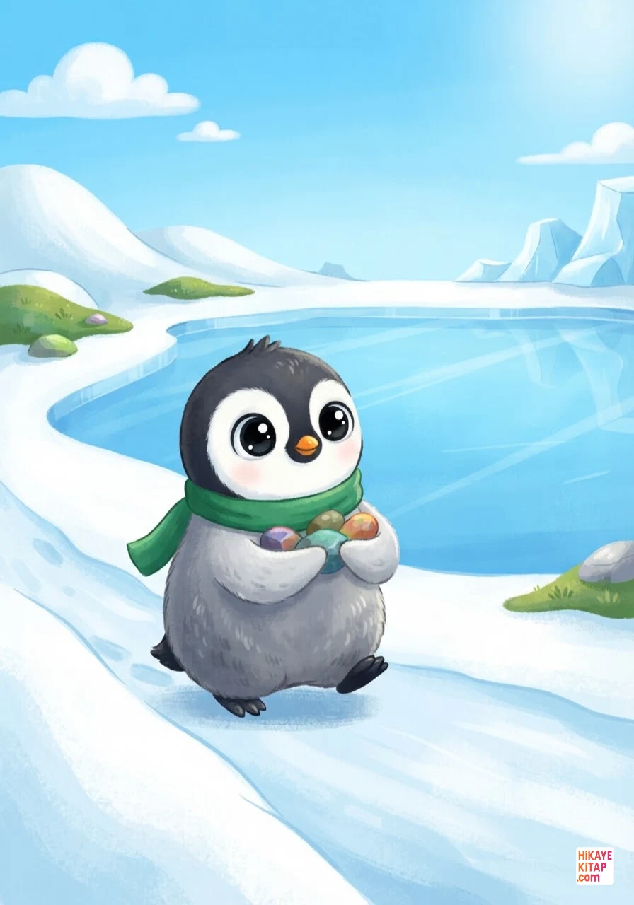 Minik Penguen Pofuduk ve Buzdan Resim Sayfa 2 görseli