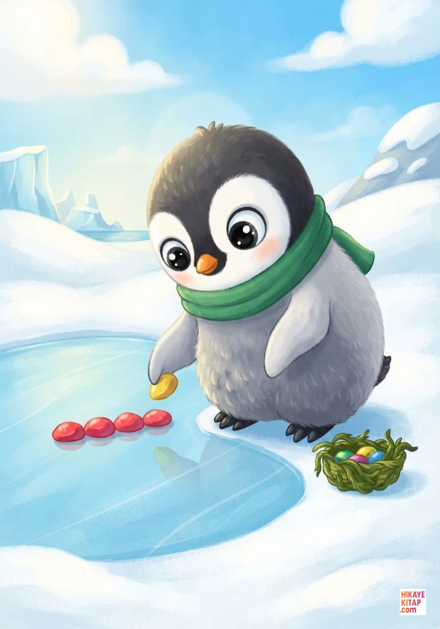 Minik Penguen Pofuduk ve Buzdan Resim Sayfa 3 görseli