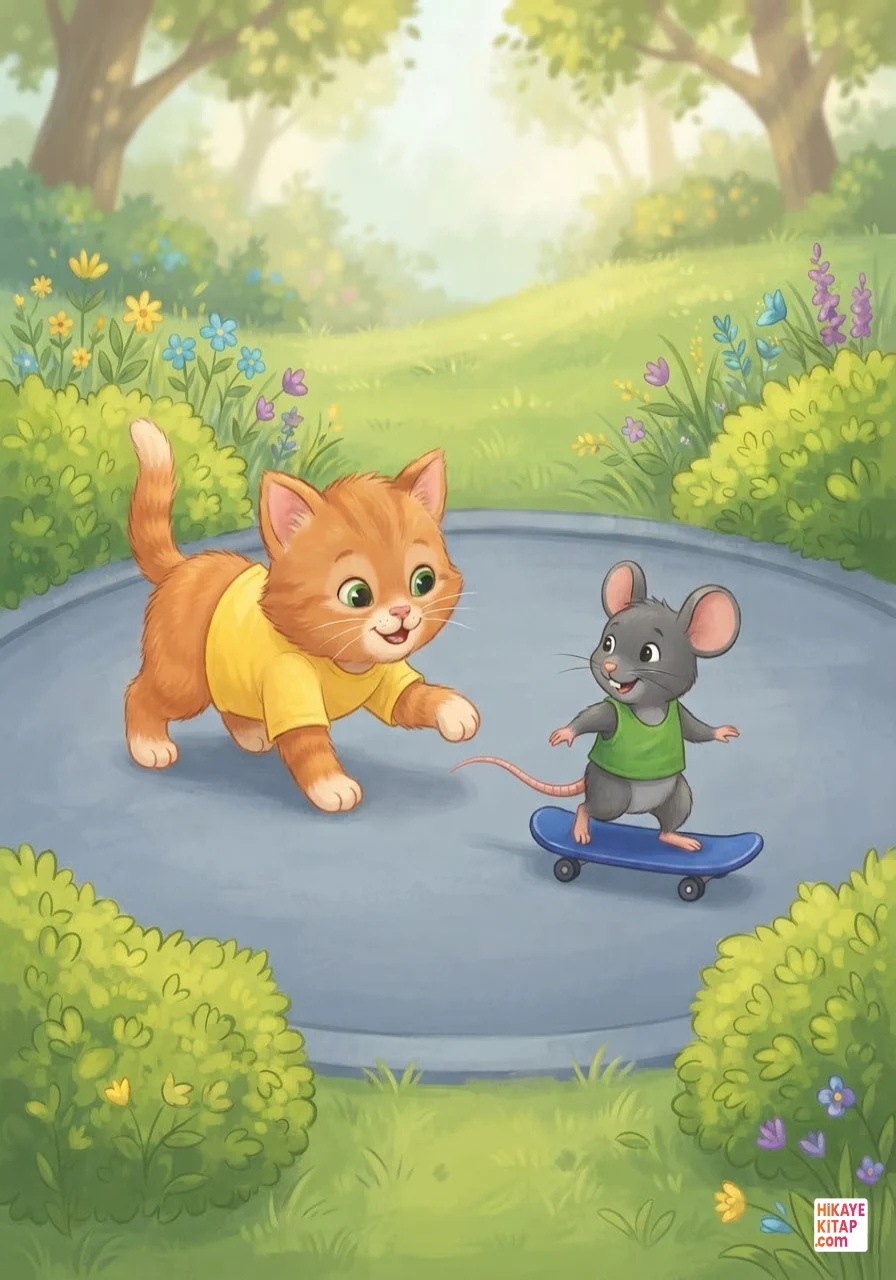 Minik Kedi Pati ve Kaykaylı Fare Sayfa 10 görseli