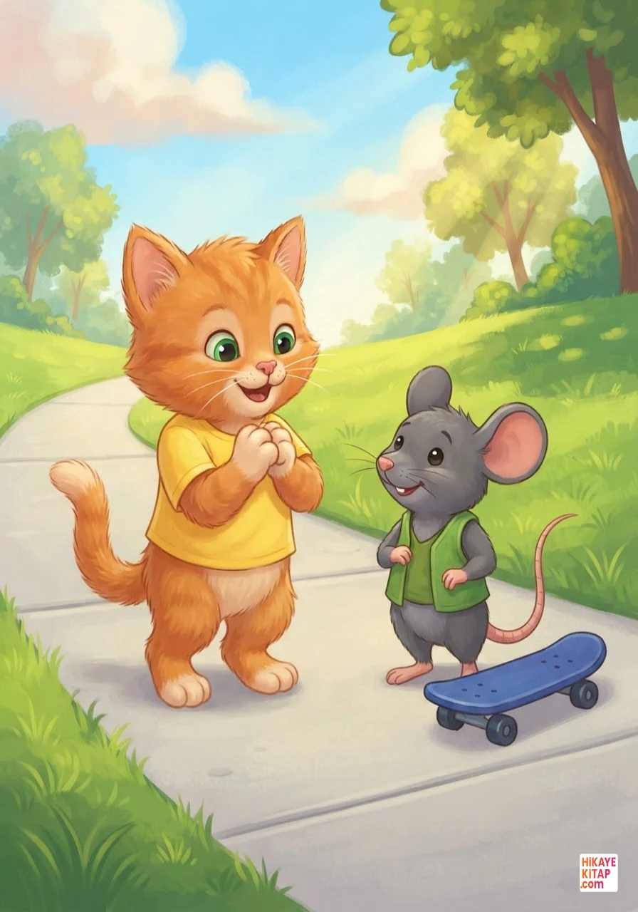 Minik Kedi Pati ve Kaykaylı Fare Sayfa 5 görseli