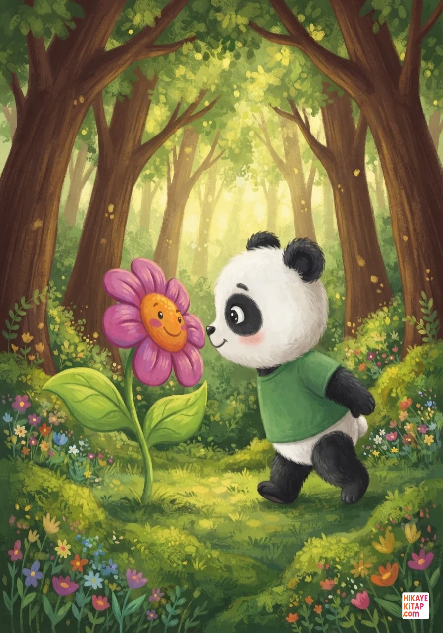 Minik Panda Pati ve Gülümseyen Çiçek Sayfa 2 görseli
