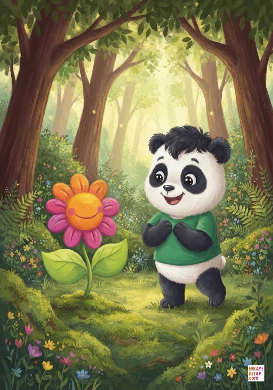 Minik Panda Pati ve Gülümseyen Çiçek Sayfa 3 görseli