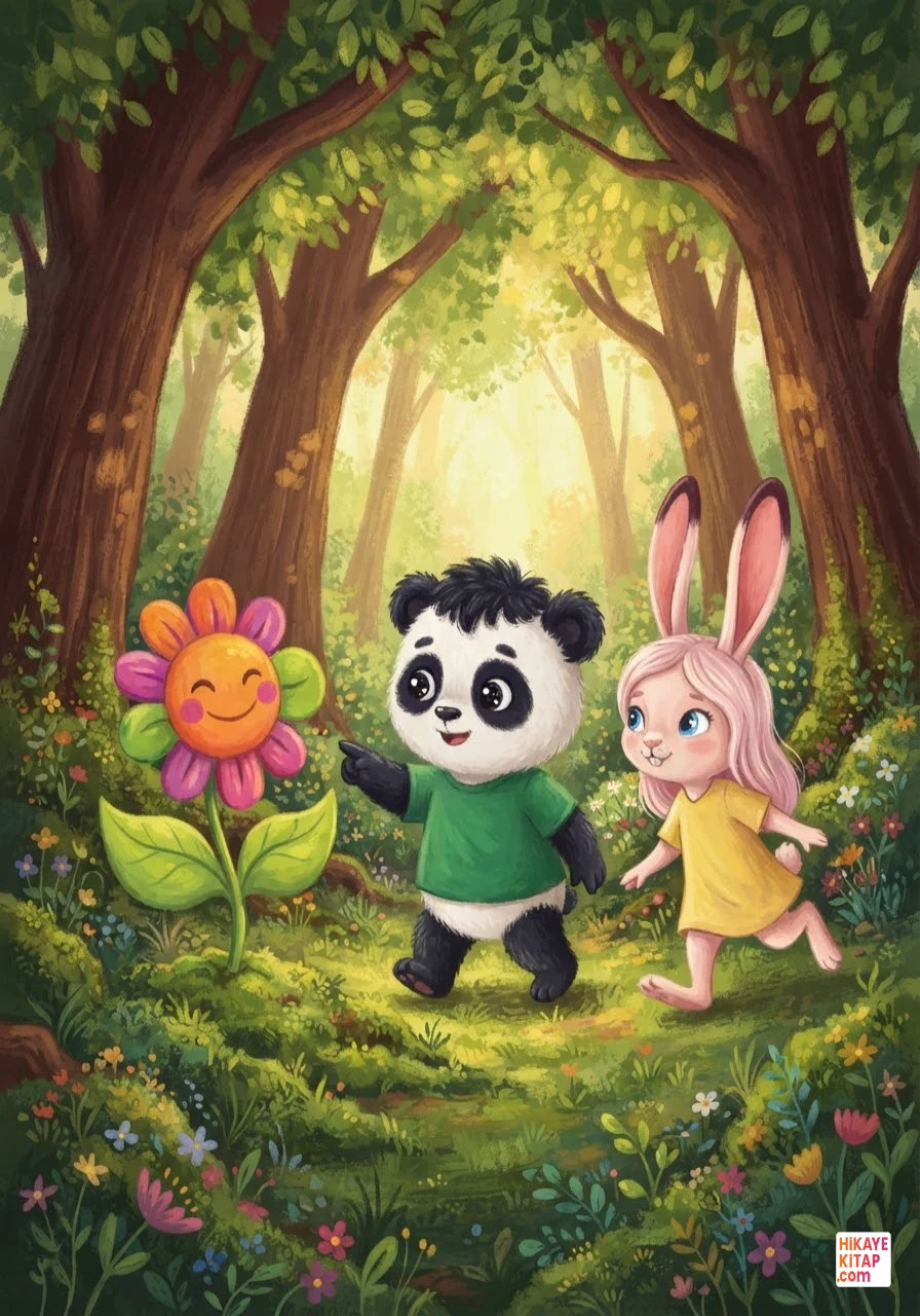 Minik Panda Pati ve Gülümseyen Çiçek Sayfa 4 görseli