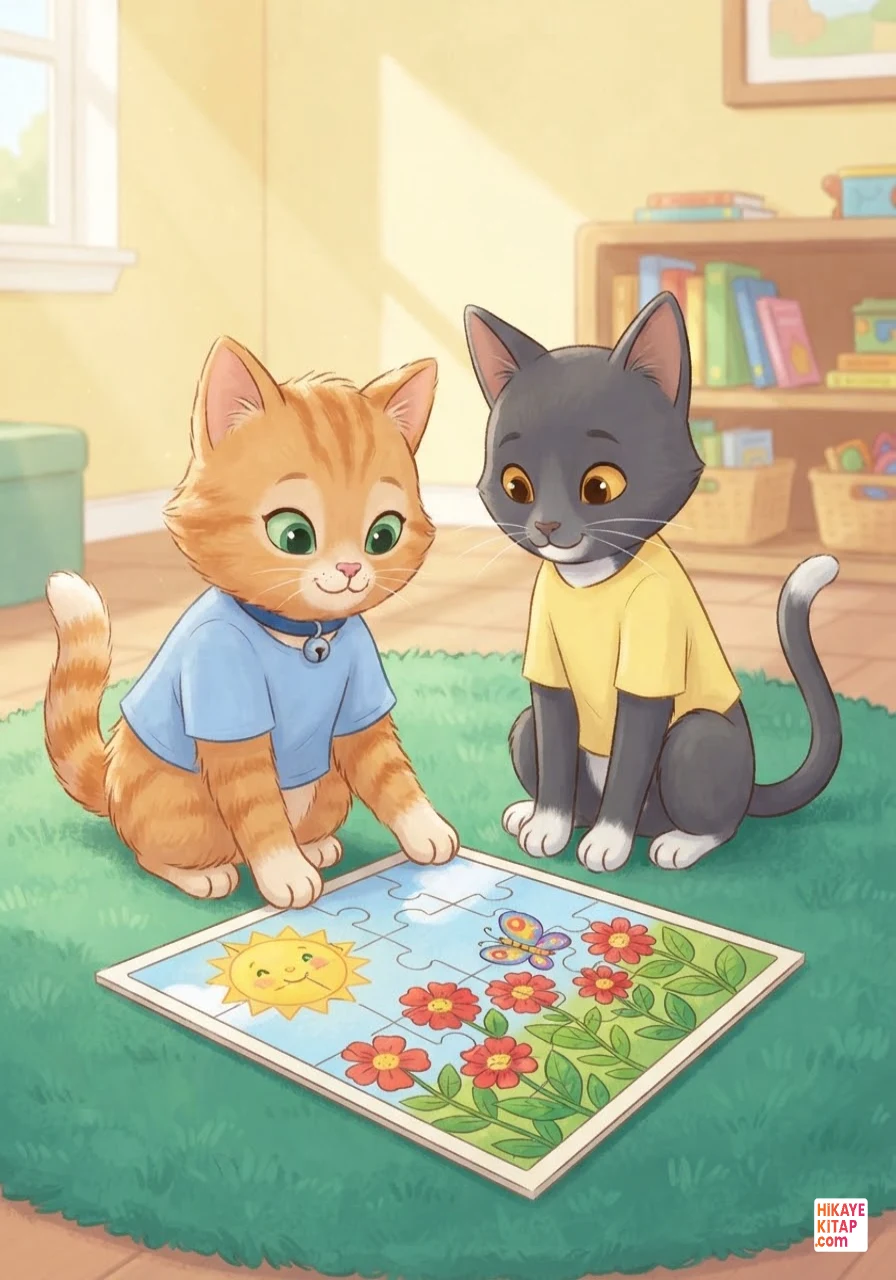 Minik Kedi Misket ve Renkli Yapboz Sayfa 11 görseli