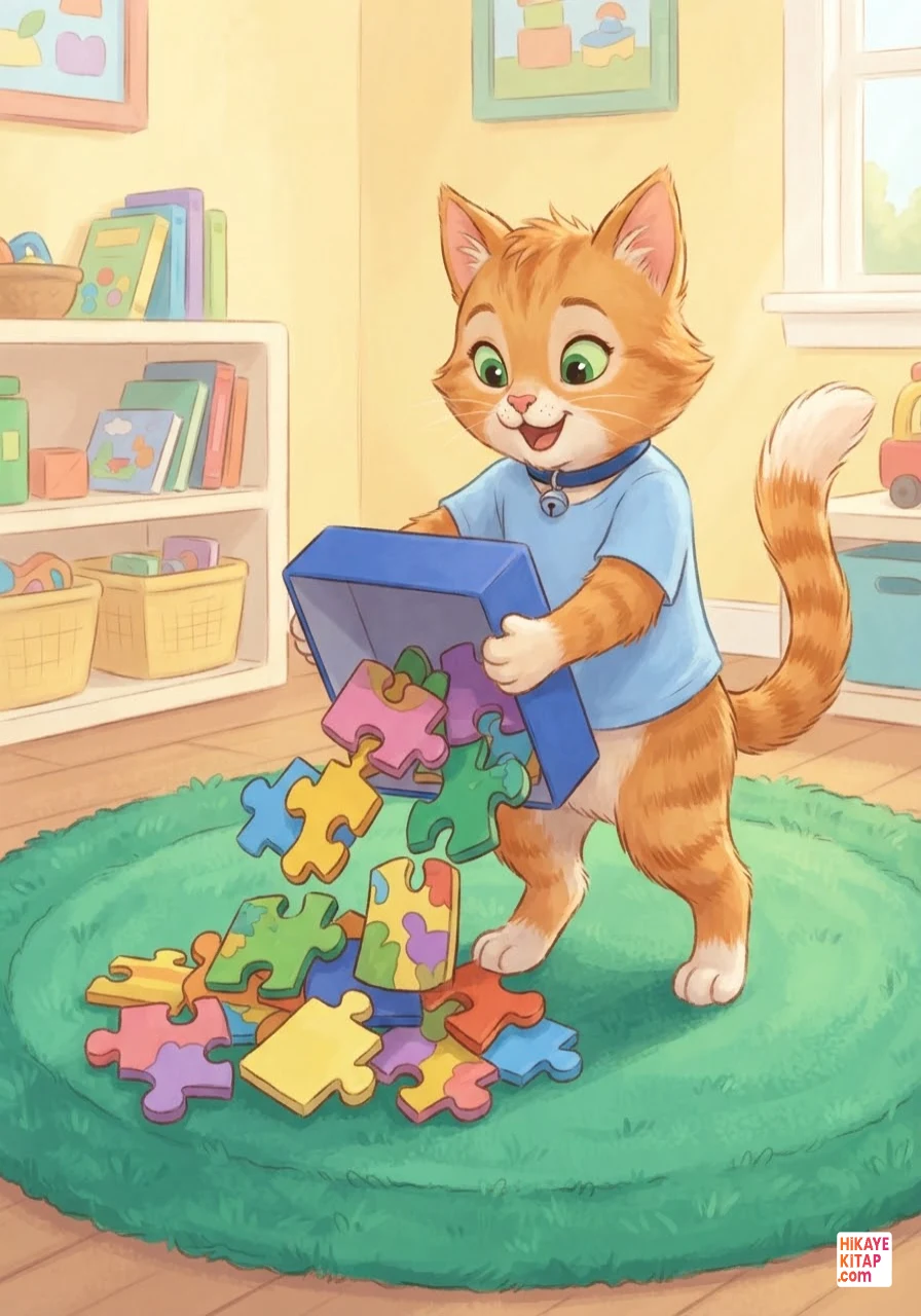 Minik Kedi Misket ve Renkli Yapboz Sayfa 2 görseli