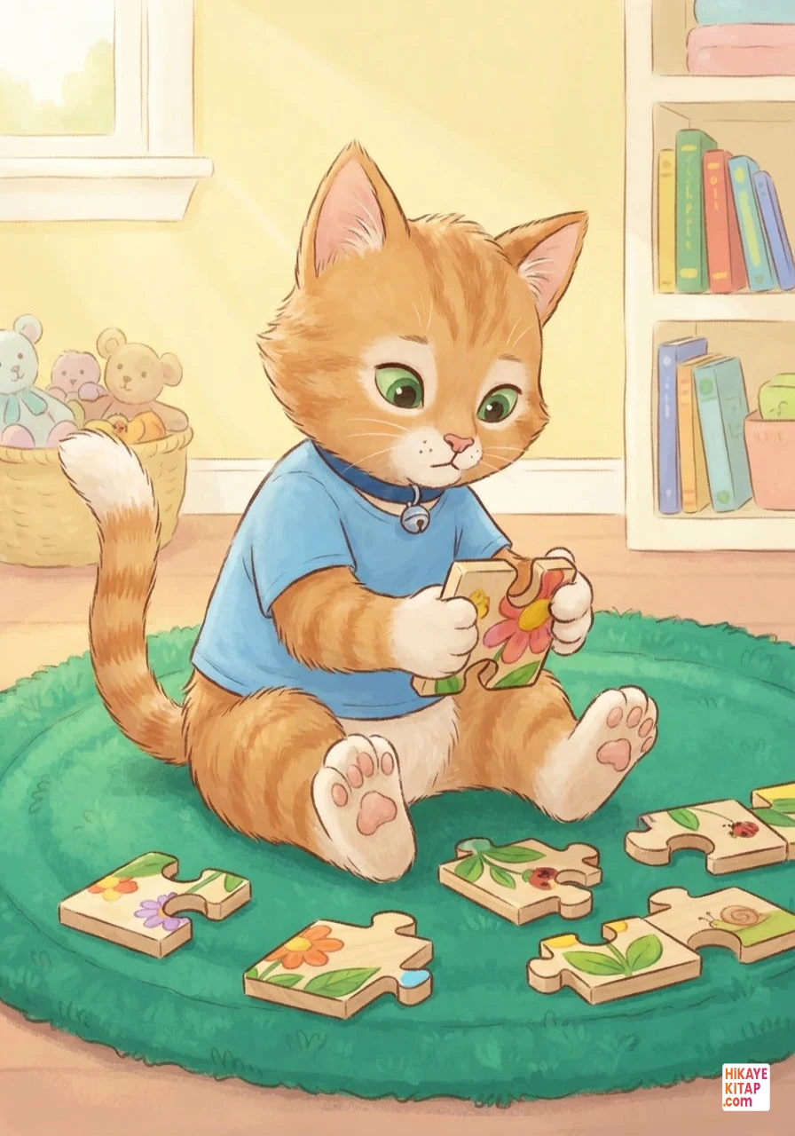 Minik Kedi Misket ve Renkli Yapboz Sayfa 3 görseli