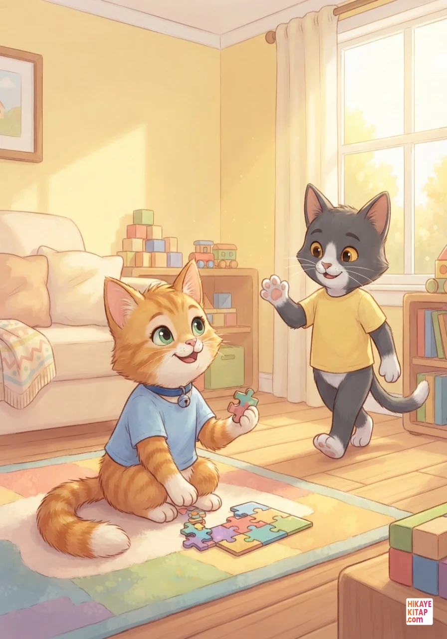 Minik Kedi Misket ve Renkli Yapboz Sayfa 6 görseli
