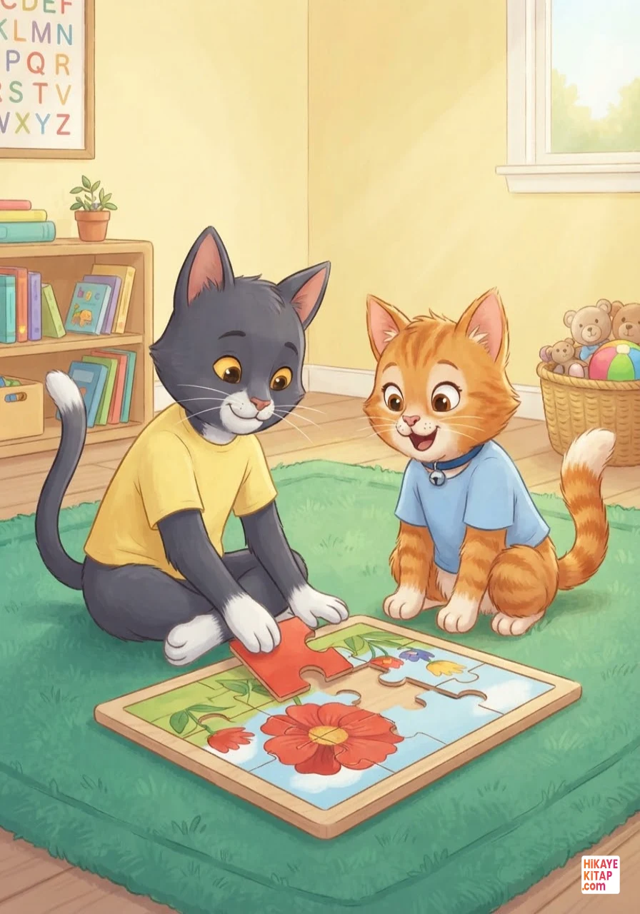 Minik Kedi Misket ve Renkli Yapboz Sayfa 8 görseli